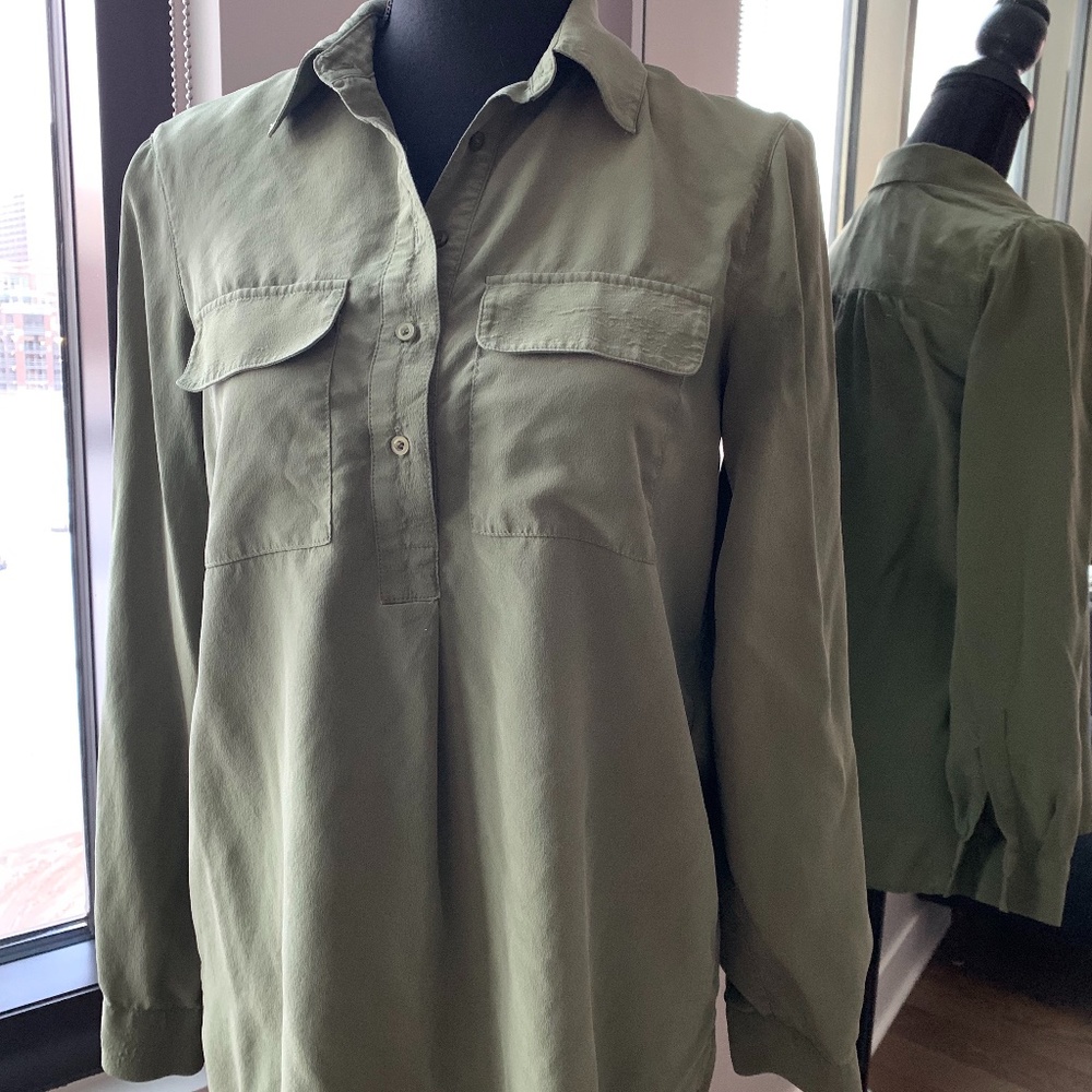 Olive Maje Long Sleeve Top.